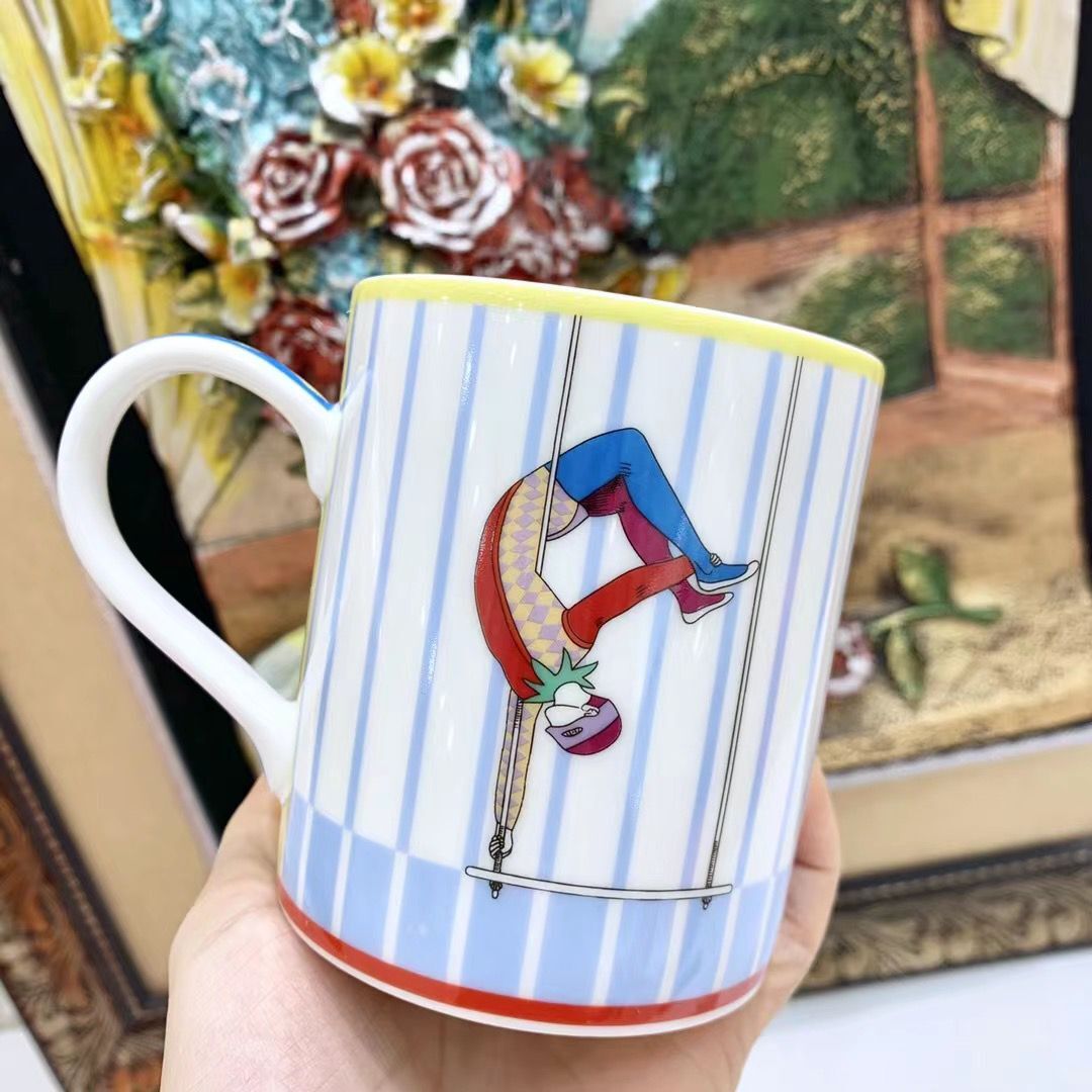 Mug Cafe Tea Milk Cups  Coffee Drinkware  Mugs With Golden Spoon