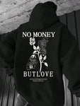 Men's Floral Letter Print Hoodie Comfortable Pullover