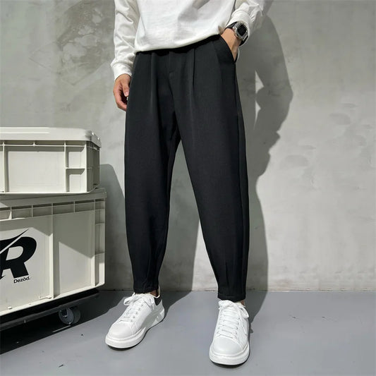 Suit Pants Fashion Business Society Ankle Zipper Pants Straight Office Trousers