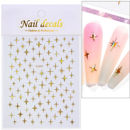 Glossy Y2K Star Nail Decals