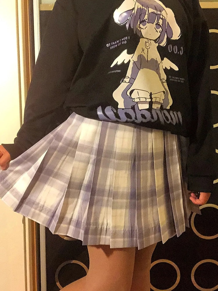 Anime Übergroßes Sweatshirt Streetwear Damen Harajuku Niedlicher Cartoon