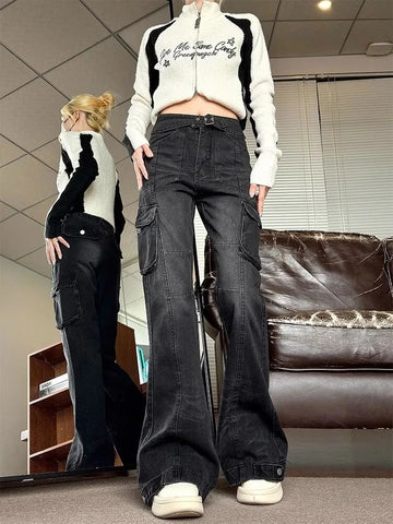 Black Gothic Cargo Jeans