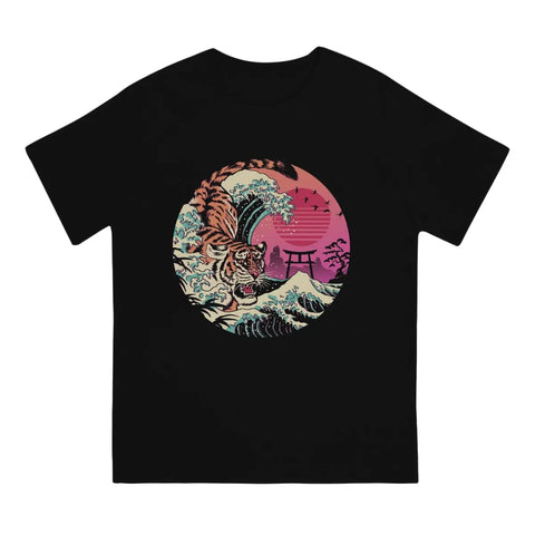 Tiger Wave T-Shirt Retro Japanese Style