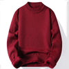 Mens Fleece Lined Mock Neck Sweater Thick Warm Knit Pullover