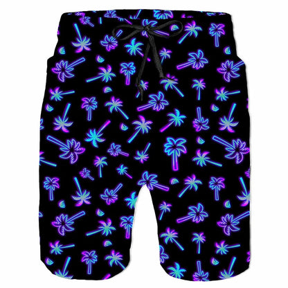 Colorful Graffiti Swim Trunks Men 80s 90s Street Style Pants