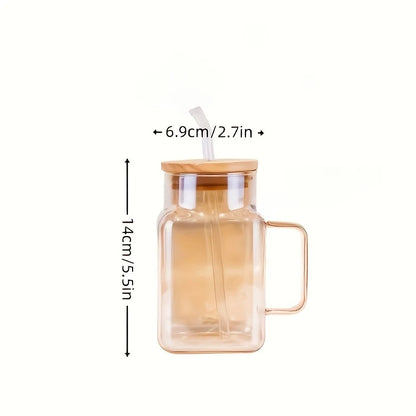 Mason Jar-Becher mit Deckel und Strohhalmen Glasbecher 
