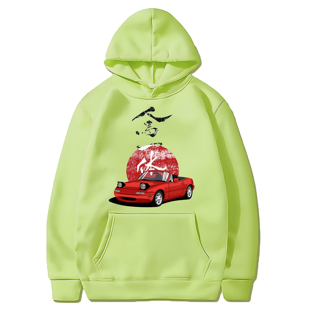 Herren Hoodie Jdm Drift Red Car Fashion Tops Harajuku