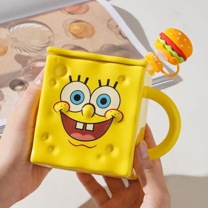 500Ml Cartoon Spongebob Squarepants 1:1 Copy Cup House Water Cup Cute 3D Ceramic