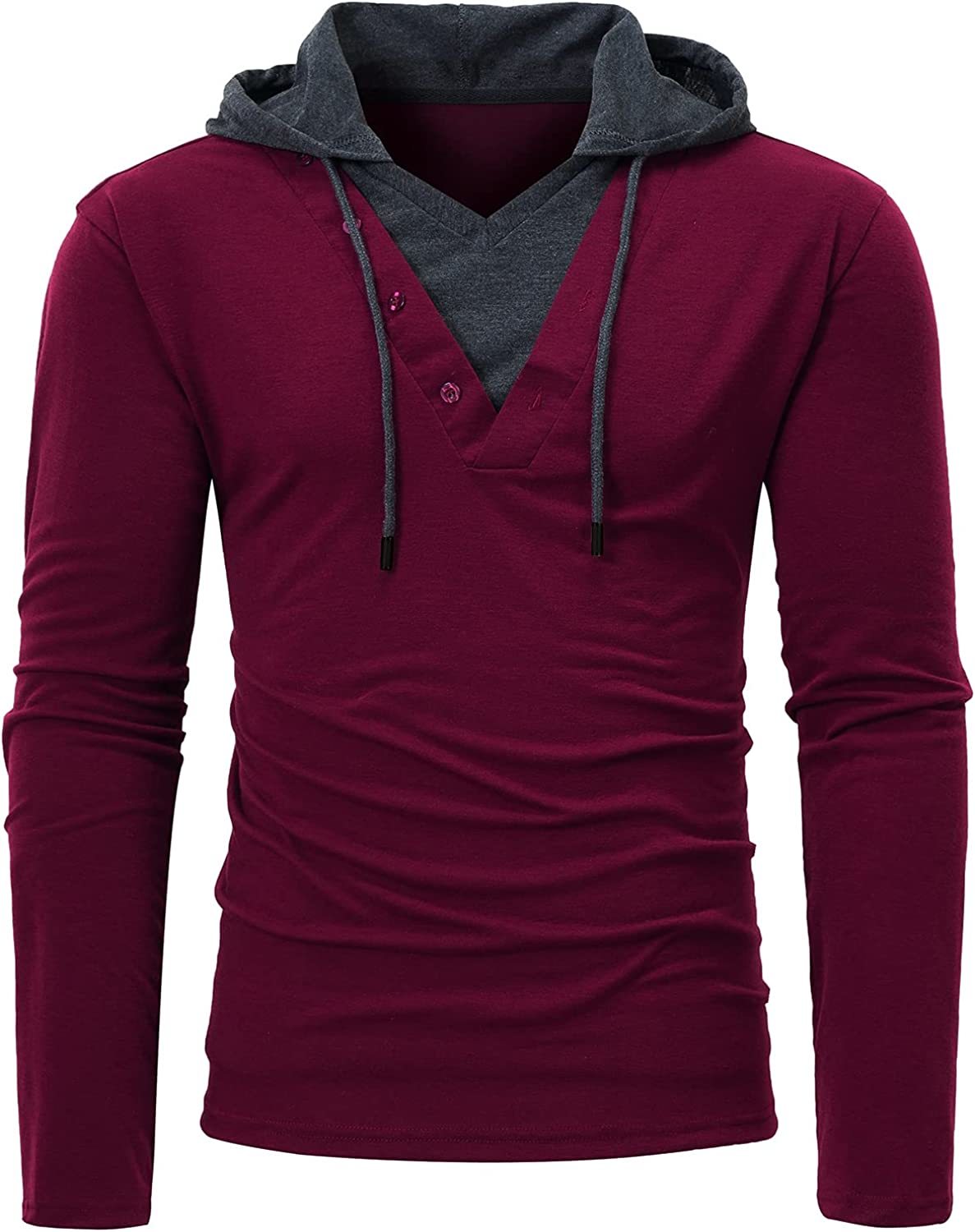 Men Hoodies Sweatshirts Long Sleeve Solid Lightweight Casual