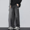 Mens Retro Washed Jeans Loose Straight Leg Fit Vintage Denim Pants