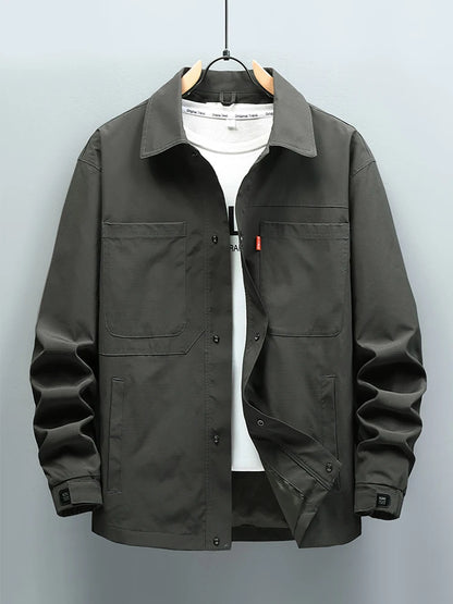Men's Casual Windbreaker Jacket Waterproof Coat with Chest Pockets