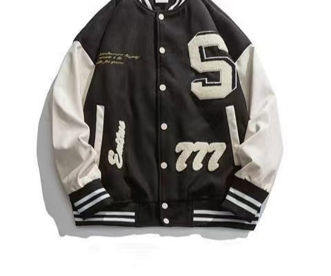 Jacket Casual Retro Print Fashion Baseball Uniform Men Streetwear