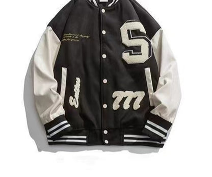 Jacke Casual Retro Print Mode Baseball Uniform Männer Streetwear