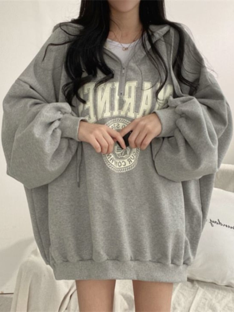 Oversized Hoodies Streetwear Women Harajuku Pullovers