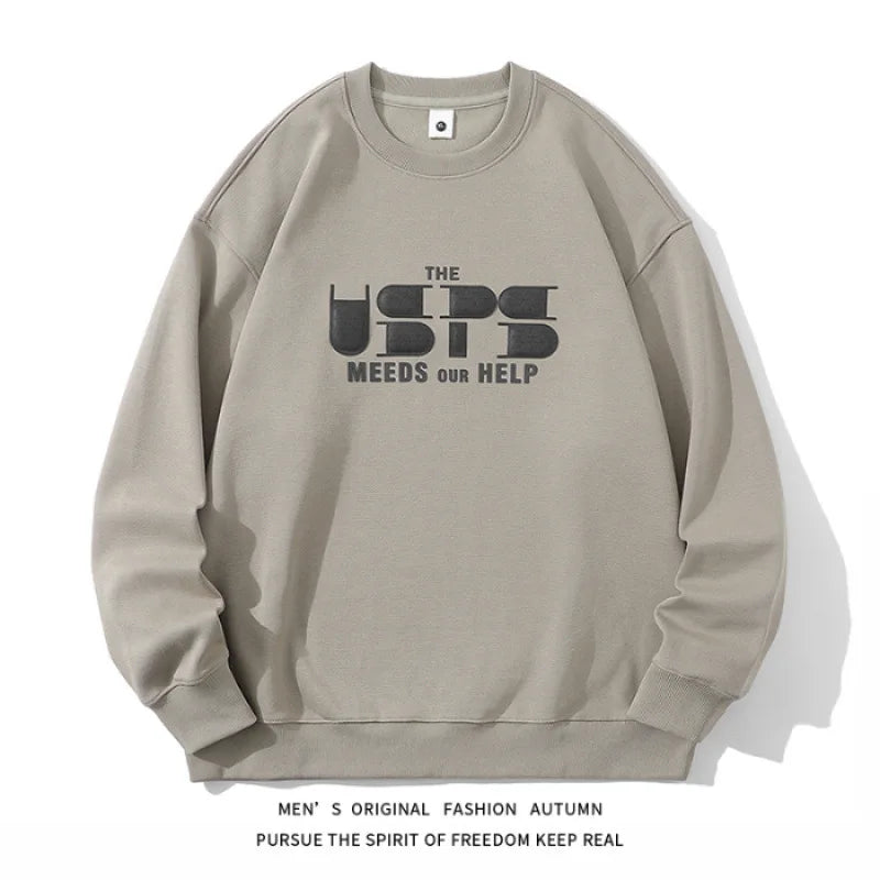 Men’s Long Sleeve Hoodie 2024 Fall Loose Fit Casual Streetwear