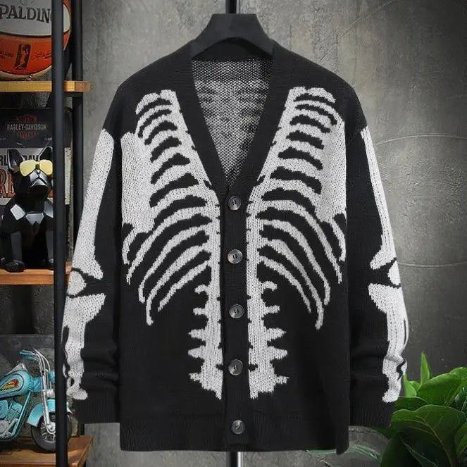 Men's Halloween Knitted Jacquard Cardigan Sweater