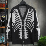 Men's Halloween Knitted Jacquard Cardigan Sweater