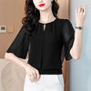 Half Sleeve Chiffon Blouse Women Loose Summer Pullover Top