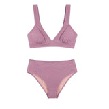 Bikini Set Swimsuit For Women Solid Pink Sexy