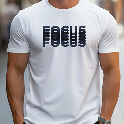 Men's Focus casual sports loose round neck short sleeved T-shirt