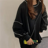 Harajuku Sweatshirt Style Black Hip-hop Streetwear Pullover