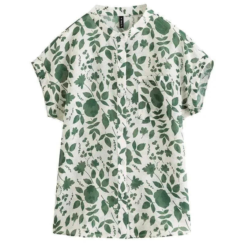 Women Summer Style Blouses Tops Lady Casual Short Sleeve Flower Print