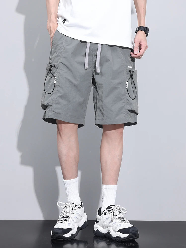 Cargo Shorts For Men Thin Baggy Jogger Side Pockets Bermuda Knee