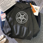 Pentagram Gothic Occult Satan Hoodies All-match Street Style Female