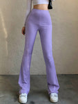 Woman Pants Y2k Bottom Flare Tights Aesthetic Fashion Streetwear