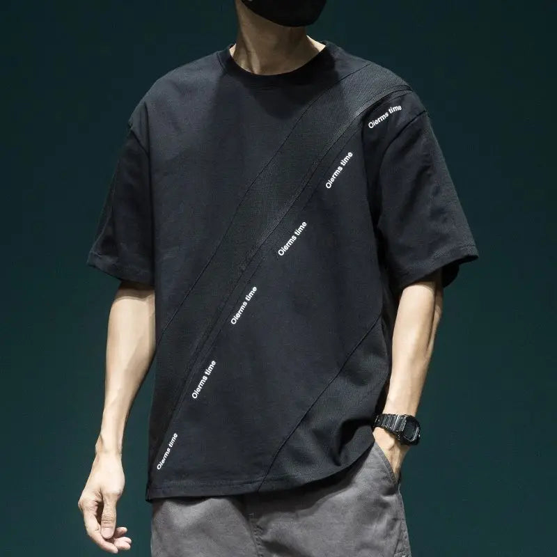 Men's Clothing 2024 New Oversized Casual Tops All-match Tee Shirt