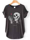 Funny Skull Skeleton Print Women TShirt Vintage Summer T Shirt Femme 90s