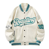 Men Hip Hop Print Pilot Baseball Jacket