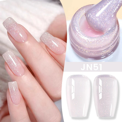 Jelly Nude Gel Nail Polish 10ml Light Pink Peach Translucent Color UV
