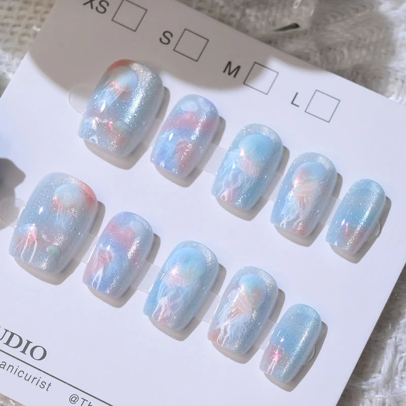 Water Lilies Monet Oil Painting Style Retro Press on Nails