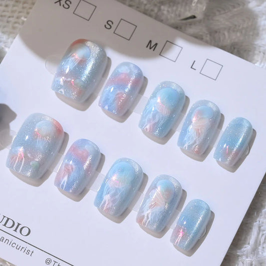 Water Lilies Monet Oil Painting Style Retro Press on Nails