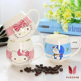 Niedliche Doraemon Hello Kitty Tasse, Keramiktasse, fetter Bauchbecher, Liebhaberbecher, kreative Cartoon-Birne