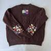 Cardigan for Women Flower Embroidered Knitted Sweater Y2k Girl Vintage