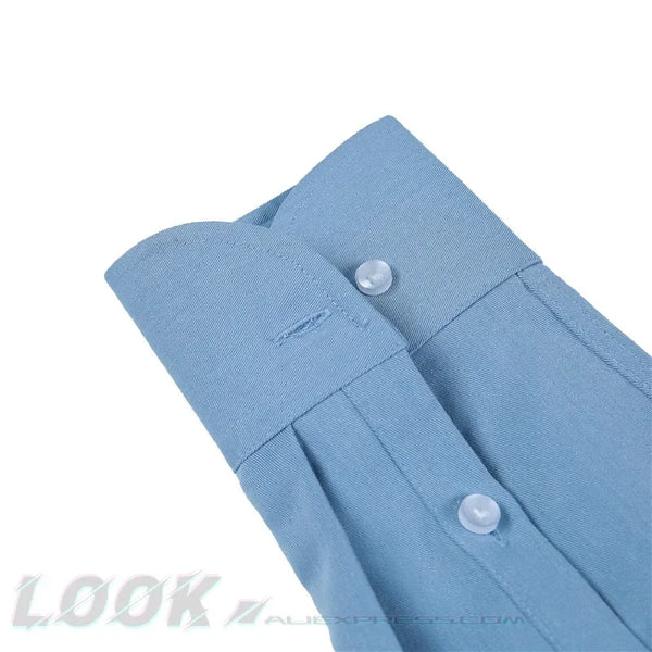 Mens Italian Collar Shirt Wrinkle Free Slim Fit Casual Dress