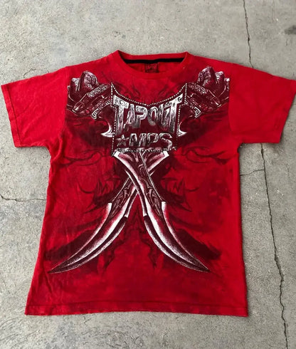 Men’s Vintage Tap Out Tee 2000s Cyber Grunge Gothic Street Style