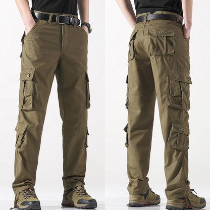 Herren-Cargohose, Khaki, Militär, Herrenhose, lässig, Baumwolle, taktisch