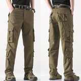 Mens Cargo Pants Khaki Military Men Trousers Casual Cotton Tactical