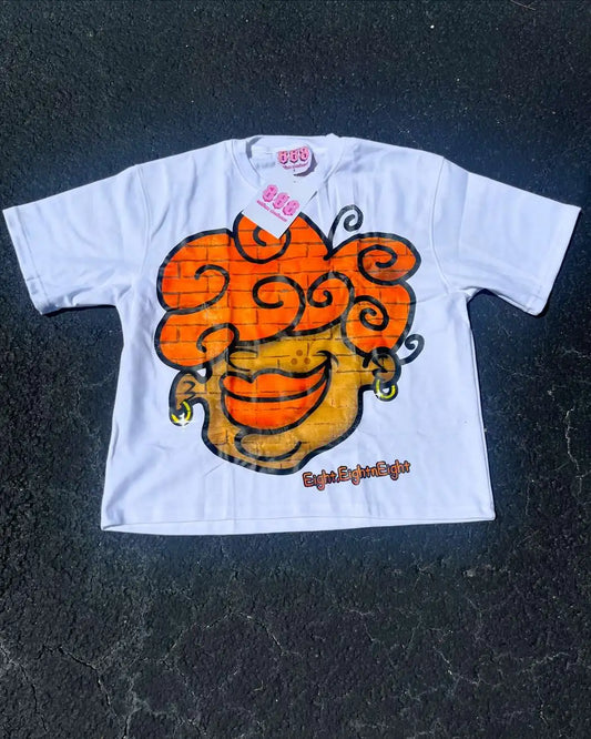 American Oversized Print Cartoon T-Shirt