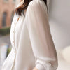 Womens Half Button Shirt Collar Long Sleeve Work Blouse Casual Top