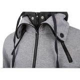 Men Hoodie Casual Fleece Coats Bomber Jacket Scarf Collar