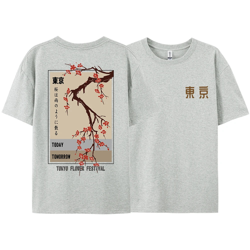 Today Tomorrow Tokyo Flower Festival T Shirt Unisex Fashion O-Neck
