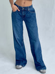 Y2K Vintage Low Rise Jeans Women Wide Straight Leg Baggy