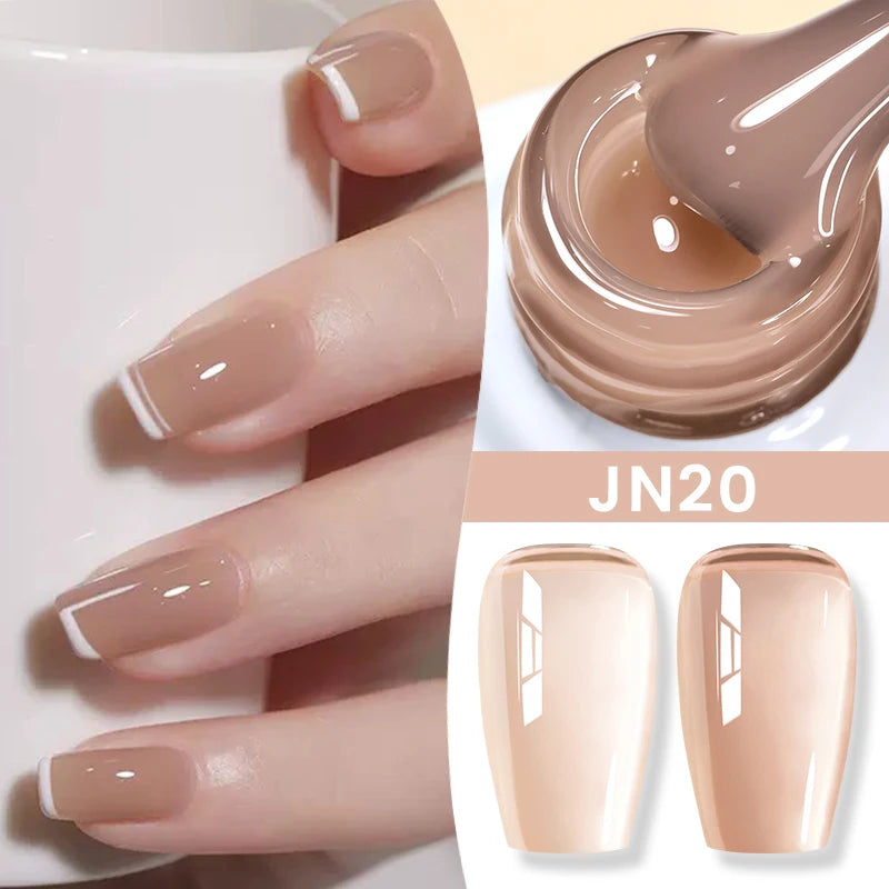 Jelly Nude Gel Nail Polish 10ml Light Pink Peach Translucent Color UV