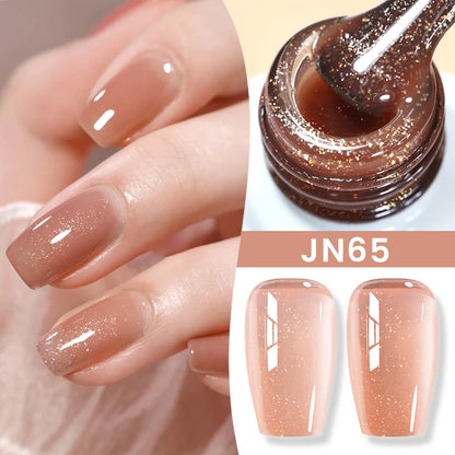 Jelly Nude Gel Nail Polish 10ml Light Pink Peach Translucent Color UV