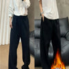 Retro Velvet Sweatpants Men Loose Straight Leg Thick Winter Pants