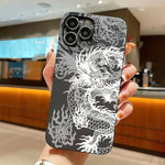 White Dragon Pattern Phone Case